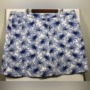 Hearts of Palm Woman Size 22W Blue Floral Mini Skirt with Shorts